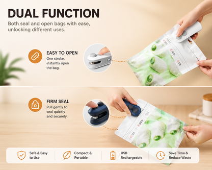 2-in-1 USB Rechargeable Mini Bag Sealer & Cutter